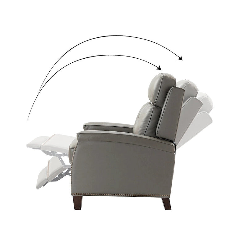 Fauteuil inclinable moderne du milieu du siècle avec clous décoratifs, plusieurs coloris, une seule place