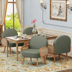Fauteuil d'appoint Mid-Century Modern avec accoudoirs en rotin naturel, plusieurs coloris, un seul