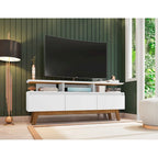 Meuble TV de 63 po de style Mid-Century Modern, plusieurs couleurs, convient aux téléviseurs jusqu'à 60 po
