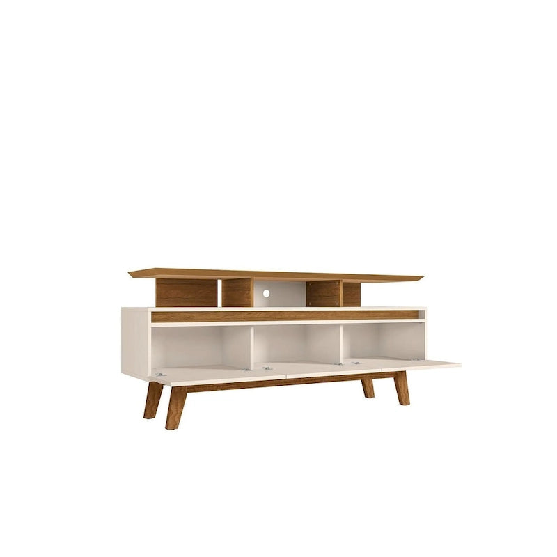 Meuble TV de 63 po de style Mid-Century Modern, plusieurs couleurs, convient aux téléviseurs jusqu'à 60 po