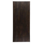 Table à manger rectangulaire en bois de manguier massif avec pied central et bord tombant, marron vieilli, pour 10 à 12 personnes