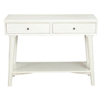 Console de style moderne du milieu du siècle avec 2 tiroirs doublés de feutre, Noyer / Marron / Blanc / Noir