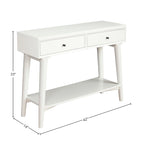 Console de style moderne du milieu du siècle avec 2 tiroirs doublés de feutre, Noyer / Marron / Blanc / Noir