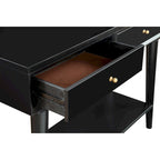 Console de style moderne du milieu du siècle avec 2 tiroirs doublés de feutre, Noyer / Marron / Blanc / Noir