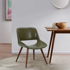 Chaise de salle à manger mi-siècle en similicuir avec pieds en métal imitation bois, noir / sable du désert / vert / jaune, à l'unité