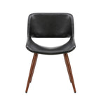 Chaise de salle à manger mi-siècle en similicuir avec pieds en métal imitation bois, noir / sable du désert / vert / jaune, à l'unité