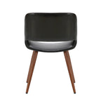 Chaise de salle à manger mi-siècle en similicuir avec pieds en métal imitation bois, noir / sable du désert / vert / jaune, à l'unité