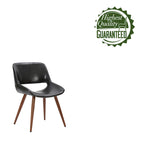 Chaise de salle à manger mi-siècle en similicuir avec pieds en métal imitation bois, noir / sable du désert / vert / jaune, à l'unité
