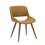 Chaise de salle à manger mi-siècle en similicuir avec pieds en métal imitation bois, noir / sable du désert / vert / jaune, à l'unité