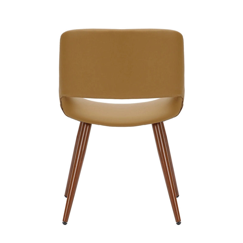 Chaise de salle à manger mi-siècle en similicuir avec pieds en métal imitation bois, noir / sable du désert / vert / jaune, à l'unité