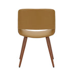 Chaise de salle à manger mi-siècle en similicuir avec pieds en métal imitation bois, noir / sable du désert / vert / jaune, à l'unité