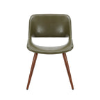 Chaise de salle à manger mi-siècle en similicuir avec pieds en métal imitation bois, noir / sable du désert / vert / jaune, à l'unité