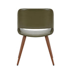 Chaise de salle à manger mi-siècle en similicuir avec pieds en métal imitation bois, noir / sable du désert / vert / jaune, à l'unité
