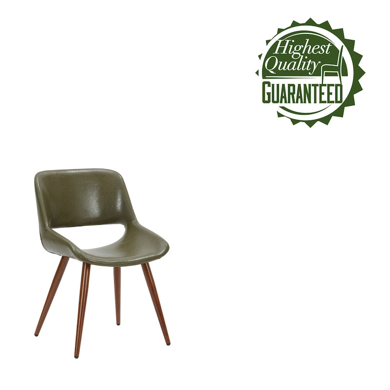 Chaise de salle à manger mi-siècle en similicuir avec pieds en métal imitation bois, noir / sable du désert / vert / jaune, à l'unité