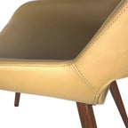 Chaise de salle à manger mi-siècle en similicuir avec pieds en métal imitation bois, noir / sable du désert / vert / jaune, à l'unité