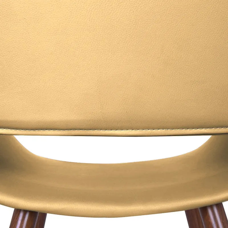 Chaise de salle à manger mi-siècle en similicuir avec pieds en métal imitation bois, noir / sable du désert / vert / jaune, à l'unité