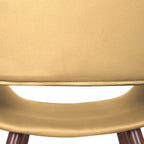 Chaise de salle à manger mi-siècle en similicuir avec pieds en métal imitation bois, noir / sable du désert / vert / jaune, à l'unité