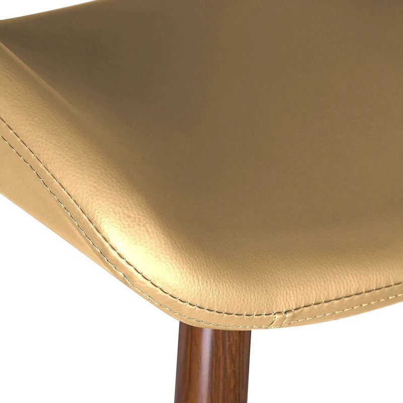 Chaise de salle à manger mi-siècle en similicuir avec pieds en métal imitation bois, noir / sable du désert / vert / jaune, à l'unité