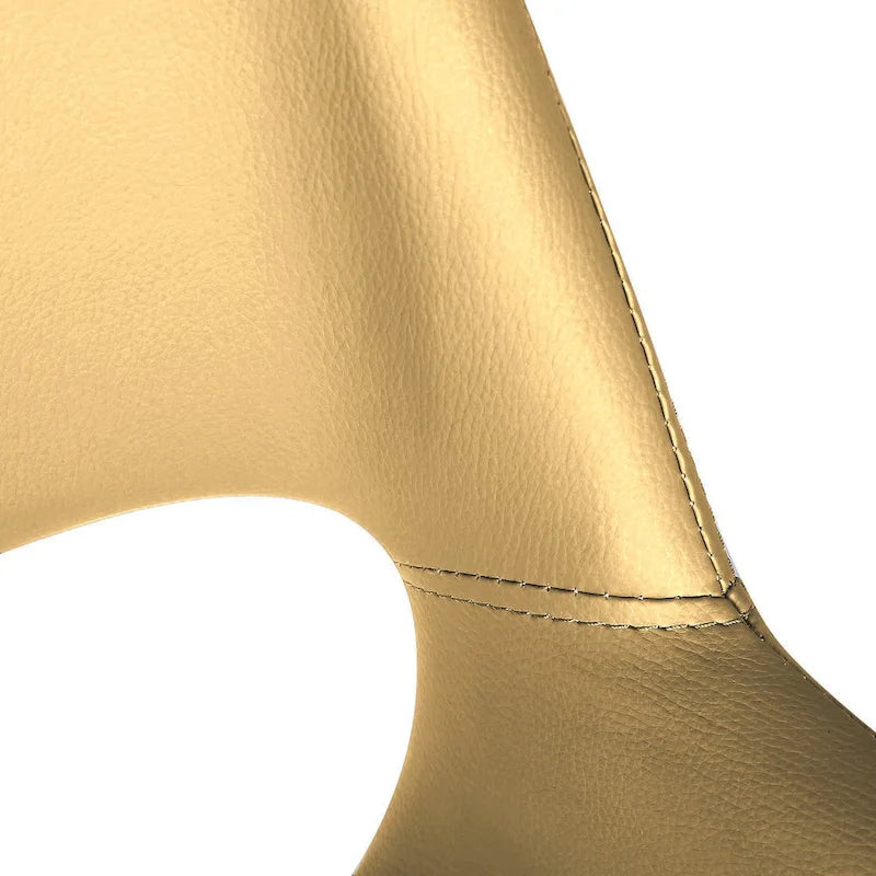 Chaise de salle à manger mi-siècle en similicuir avec pieds en métal imitation bois, noir / sable du désert / vert / jaune, à l'unité