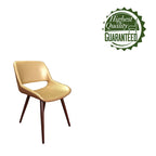 Chaise de salle à manger mi-siècle en similicuir avec pieds en métal imitation bois, noir / sable du désert / vert / jaune, à l'unité