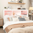 65W Timechee Wooden Bookcase Headboard With Light
