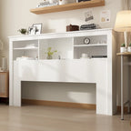 Tête de lit bibliothèque en bois 65" avec lumière LED, avec / sans prise de courant