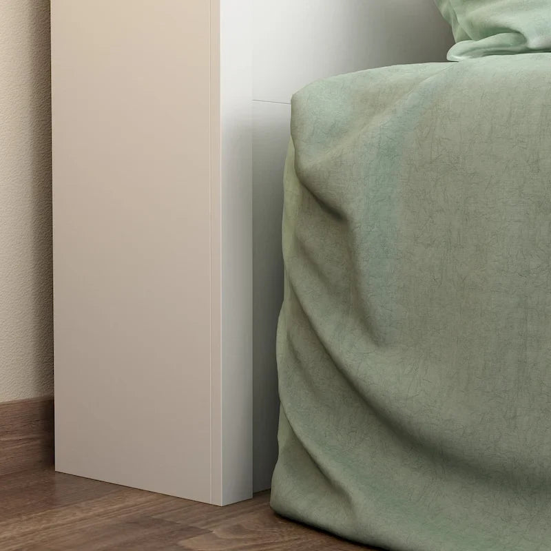 Tête de lit bibliothèque en bois 65" avec lumière LED, avec / sans prise de courant