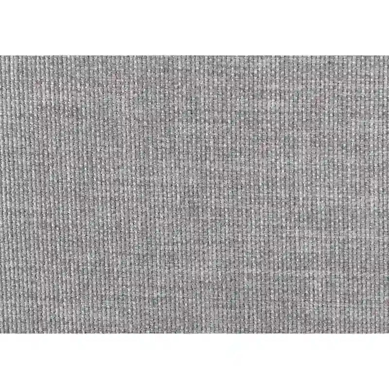 Lit plateforme rembourré Queen avec plinthe en bois, Boucle crème / Tissu gris