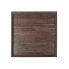 Table basse carrée de 36" en bois d'acacia fait main avec base trapézoïdale, marron, style rustique