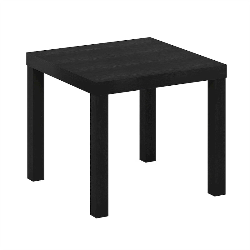 Table d'appoint carrée avec étagère de rangement, noir/blanc