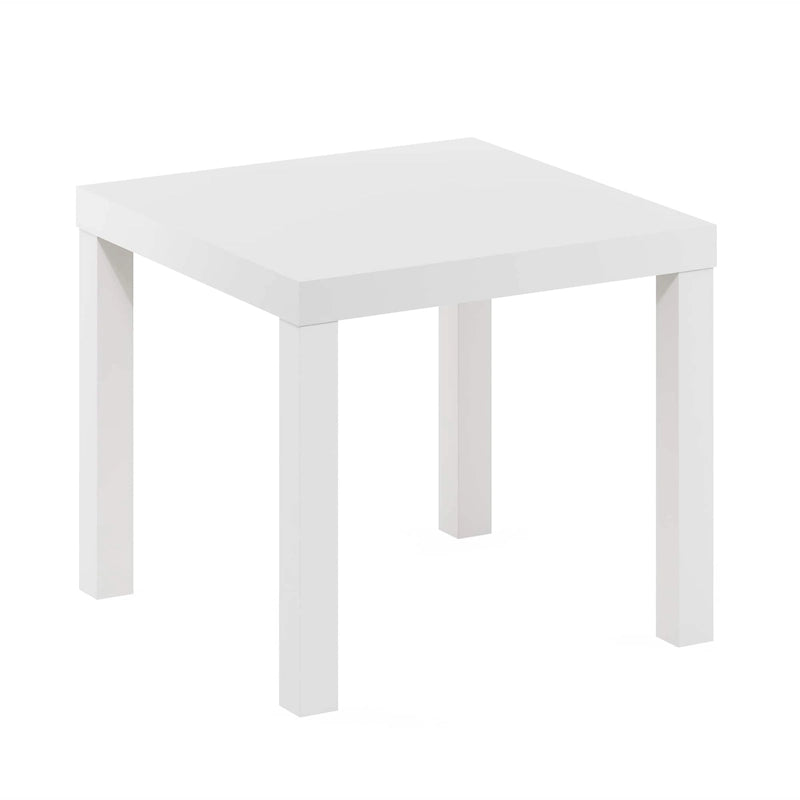 Table d'appoint carrée avec étagère de rangement, noir/blanc