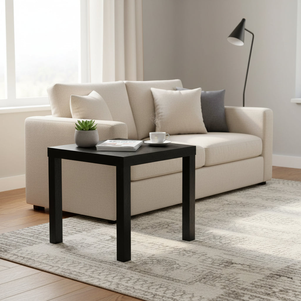 Furinno Classic Homey Square Side Table, Black