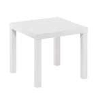 Table d'appoint carrée avec étagère de rangement, noir/blanc