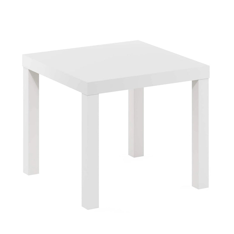 Table d'appoint carrée avec étagère de rangement, noir/blanc