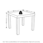Table d'appoint carrée avec étagère de rangement, noir/blanc