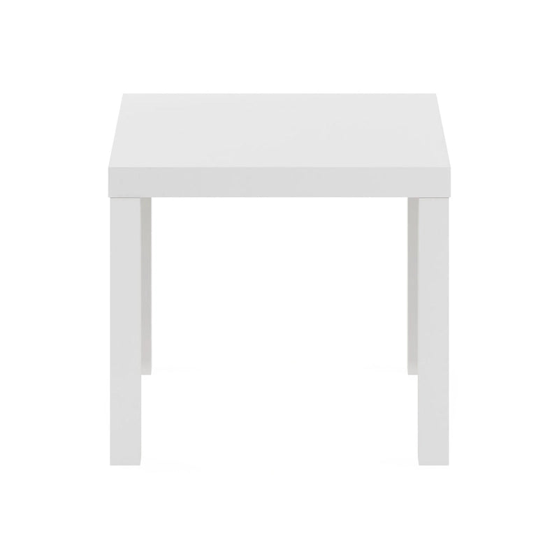 Table d'appoint carrée avec étagère de rangement, noir/blanc