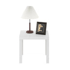 Table d'appoint carrée avec étagère de rangement, noir/blanc