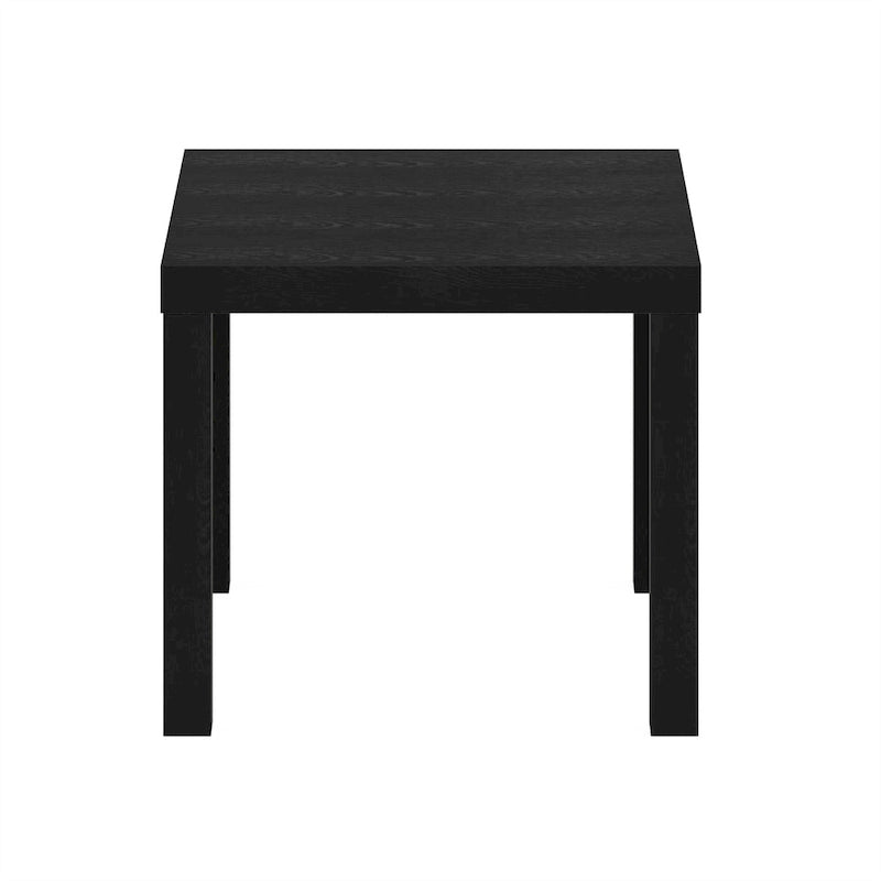 Table d'appoint carrée avec étagère de rangement, noir/blanc