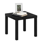 Table d'appoint carrée avec étagère de rangement, noir/blanc