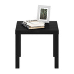 Table d'appoint carrée avec étagère de rangement, noir/blanc