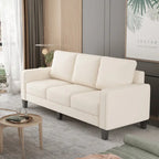 Canapé en tissu moderne avec rangement sous l'assise, beige, 3 places