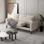 Canapé en tissu moderne avec rangement sous l'assise, beige, 3 places