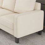 Canapé en tissu moderne avec rangement sous l'assise, beige, 3 places