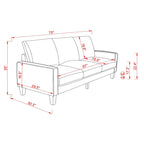 Canapé en tissu moderne avec rangement sous l'assise, beige, 3 places