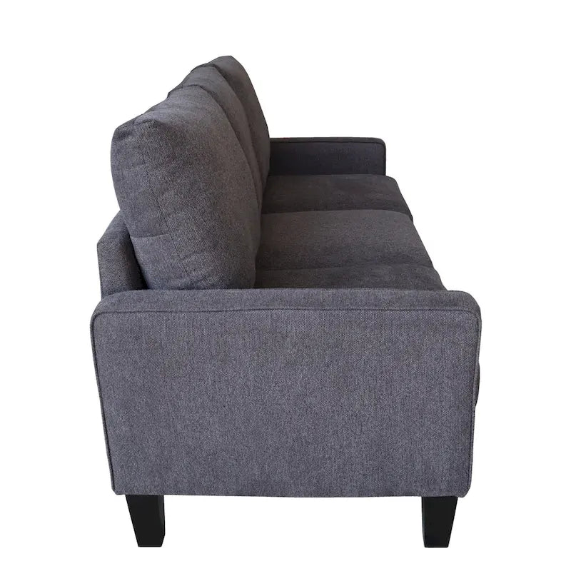 Canapé en tissu moderne avec rangement sous l'assise, beige, 3 places