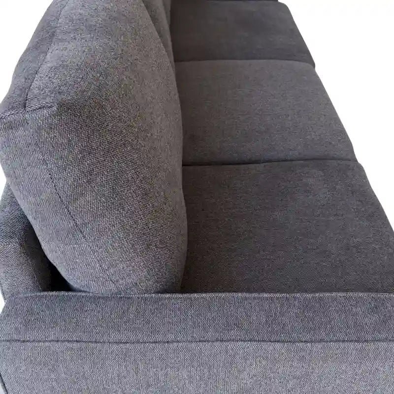 Canapé en tissu moderne avec rangement sous l'assise, beige, 3 places