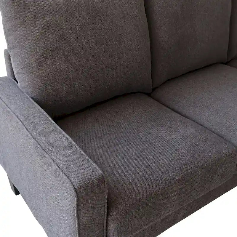 Canapé en tissu moderne avec rangement sous l'assise, beige, 3 places