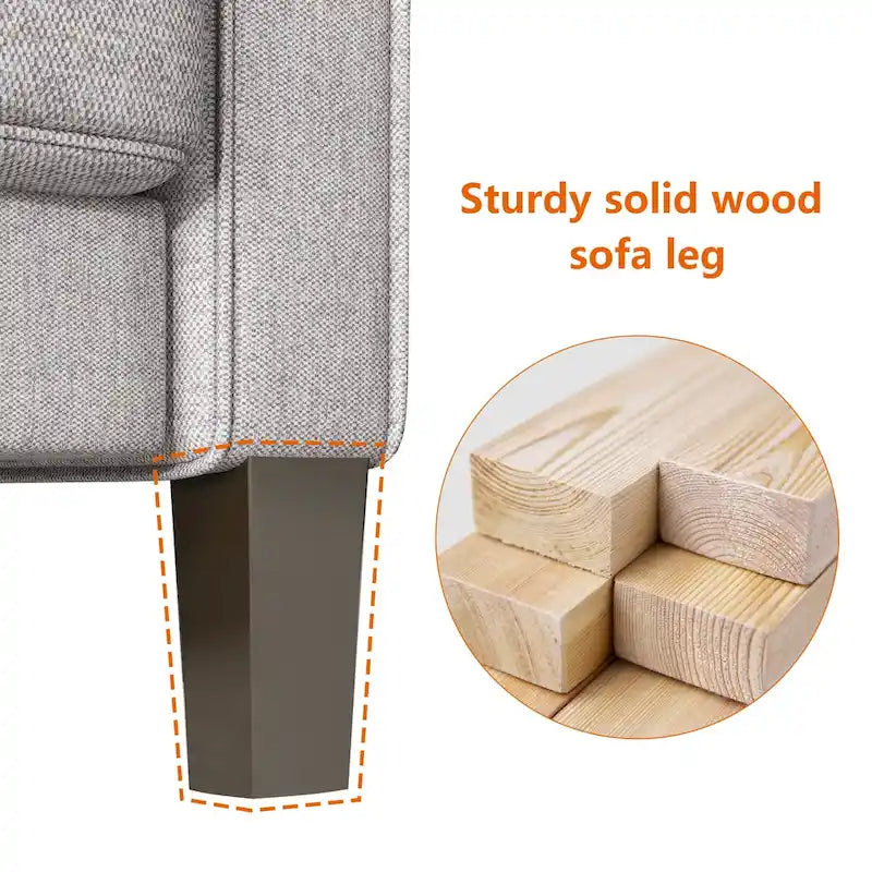 Canapé en tissu moderne avec rangement sous l'assise, beige, 3 places