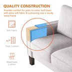 Canapé en tissu moderne avec rangement sous l'assise, beige, 3 places