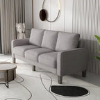 Canapé en tissu moderne avec rangement sous l'assise, beige, 3 places